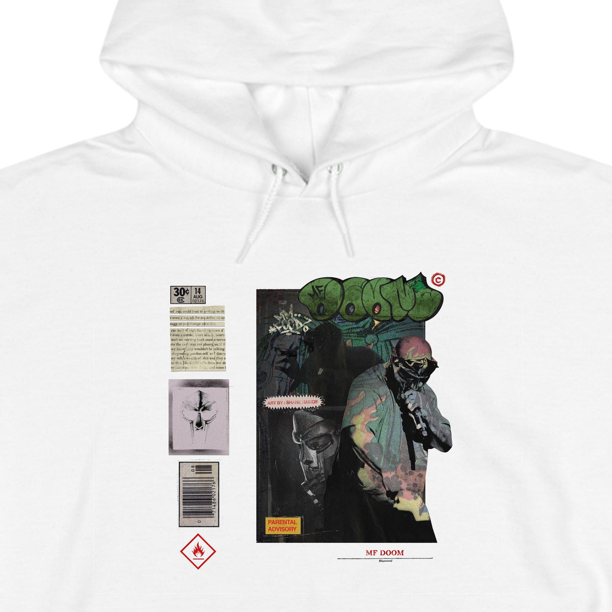 MF DOOM Hoodie Black White